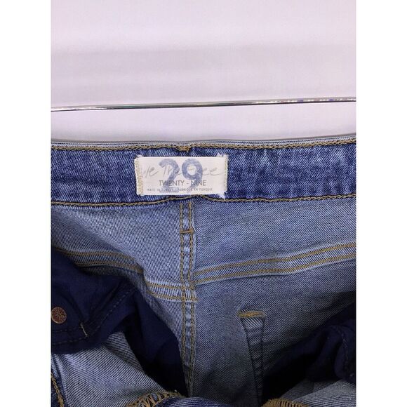 Free People We The Free Skinny Cropped High Rise Jeans Raw Hem Women's Size 29 - Picture 4 of 6